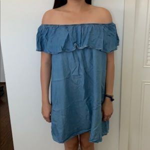 Off the shoulder Chambray Dress